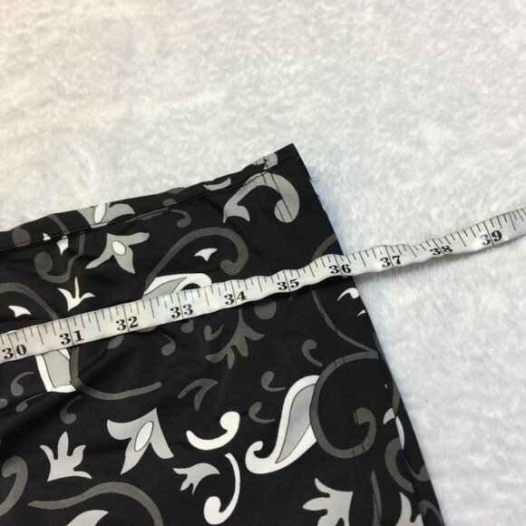 Athleta Athletic Dress Size ST Womans Tall Black Paisley Racer Back Built In Bra - Picture 10 of 16